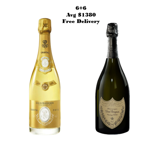 Louis Roederer Cristal 2016 Giftbox (6 bottles)+ Dom Perignon 2015 Naked bottle (6 bottles)