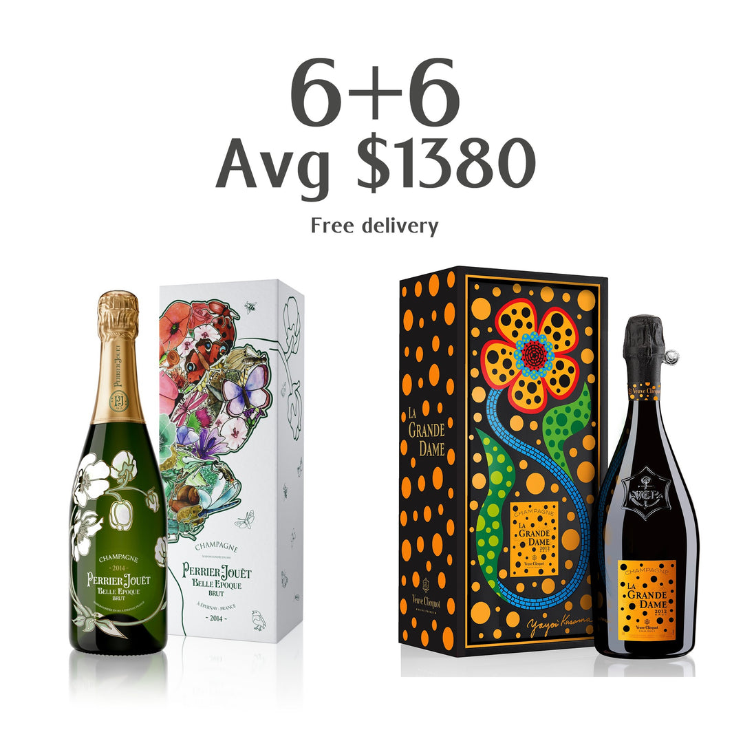 Perrier Jouet Belle Epoque 2014 120th Anniversary Edition (6 bottles)+ Veuve Clicquot La Grande Dame 2012 Yauoi Kusama (6 bottles)