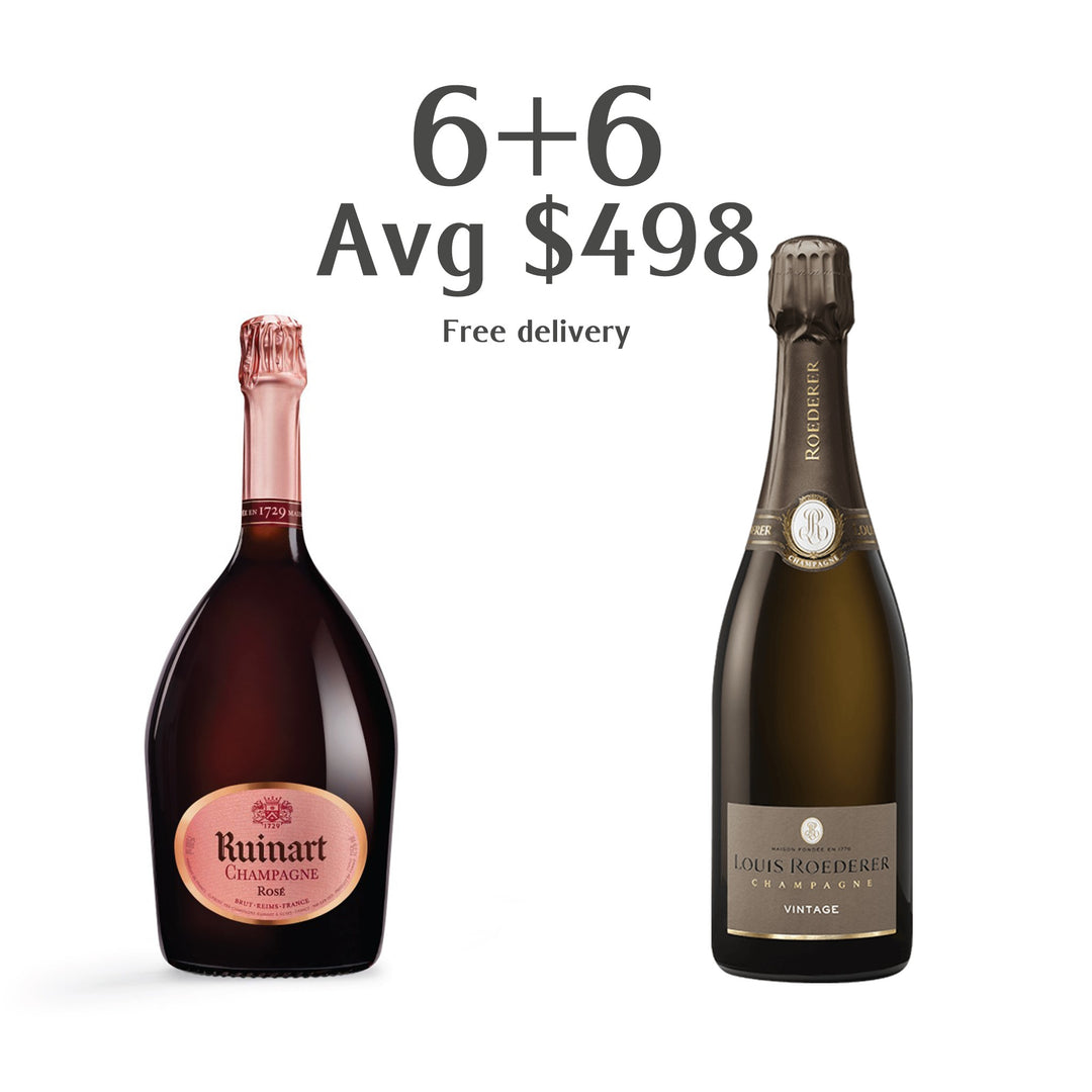 Ruinart Rosé NV (6 bottles)+Louis Roederer 2014 (6 bottles)